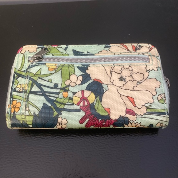 Sakroots Artist Circle Tropical Floral Trifold Large Wallet Multi-Compartment - Picture 2 of 13
